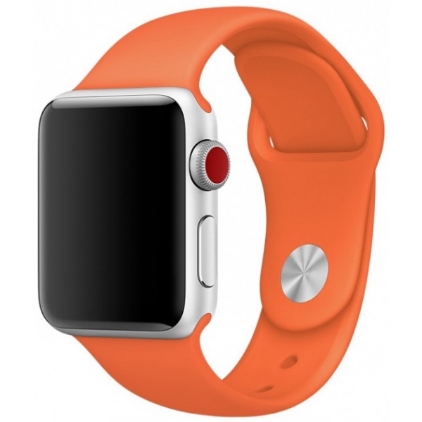 Силіконовий Ремінець для Apple Watch Sport Band 38/40mm (S/M & M/L) - (Помараньчевий / Apricot)