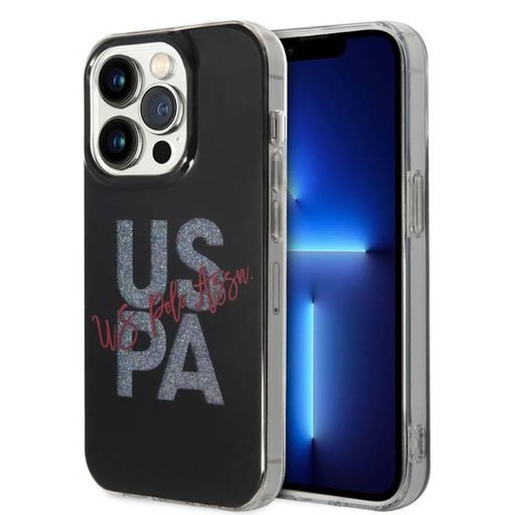 Чохол U.S.Polo Assn. IML Glitter Script Hard Case for iPhone 14 Pro Black