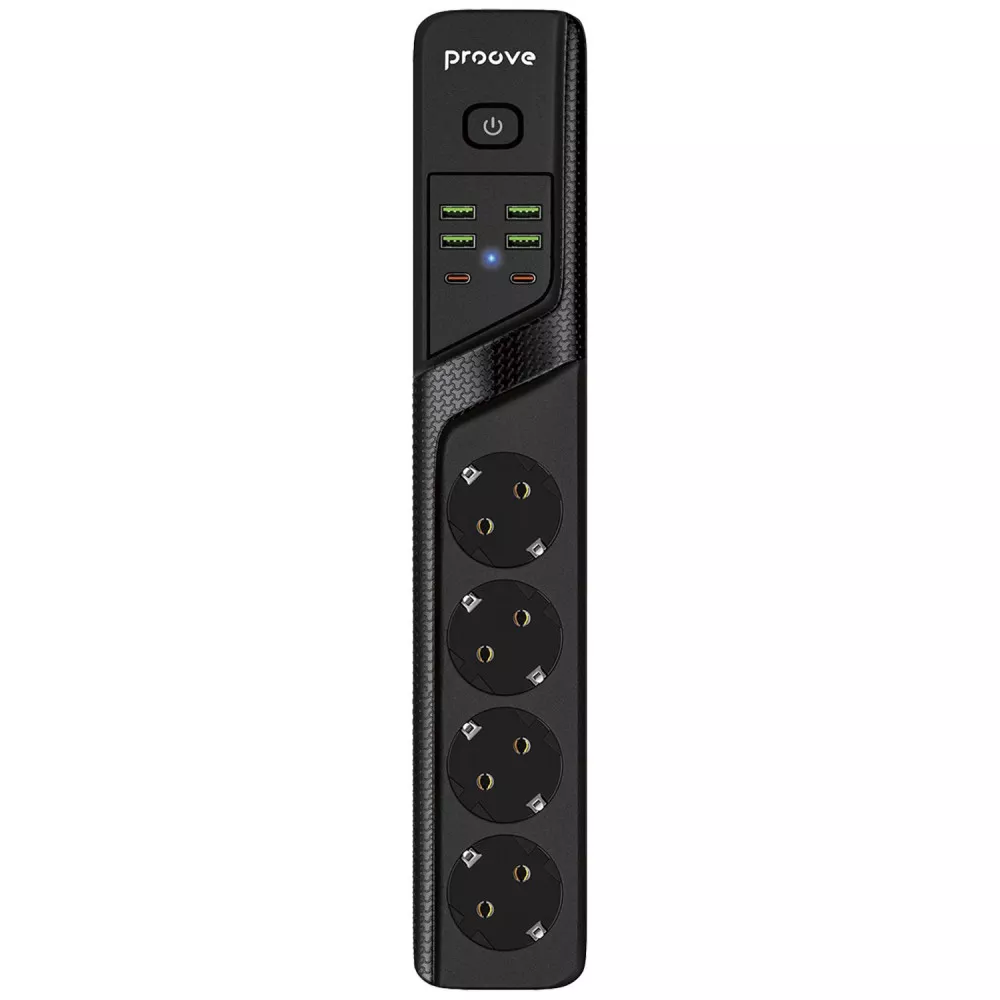 Мережевий фільтр Proove Power Strip P-04 (4 розетки + 4 USB + 2 Type-C) 3M