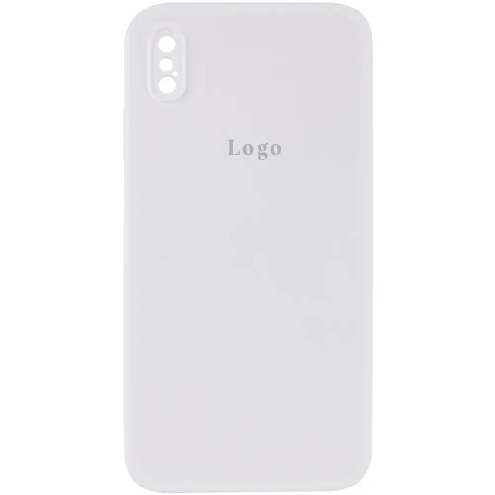 Чохол Silicone Case Square Full Camera Protective (AA) для Apple iPhone XS (Білий/White)