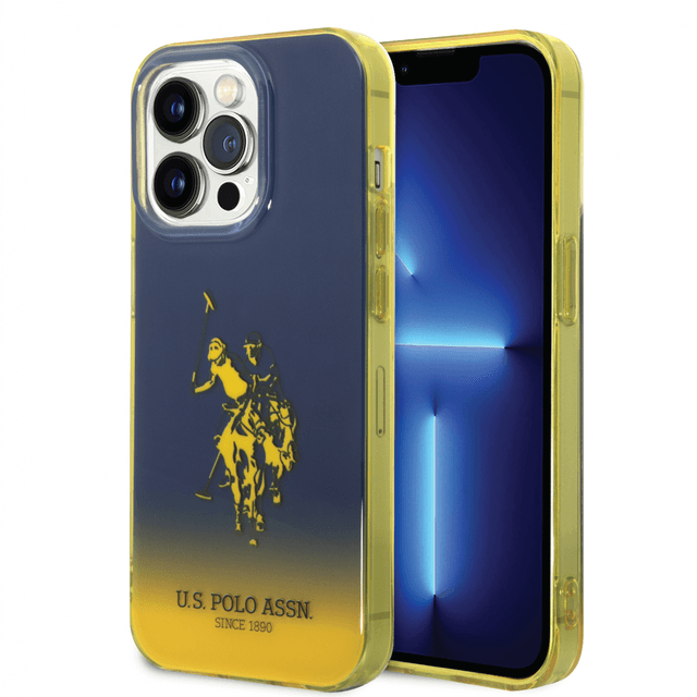 Чохол USPA PC/TPU Case With Dyed Bumper & Horse Logo For iPhone 14 Navy Blue