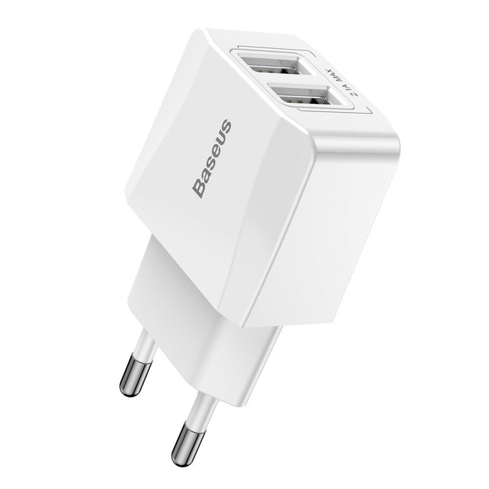 МЗП Baseus Speed Mini Dual U Charger 2.1A 2USB - Білий