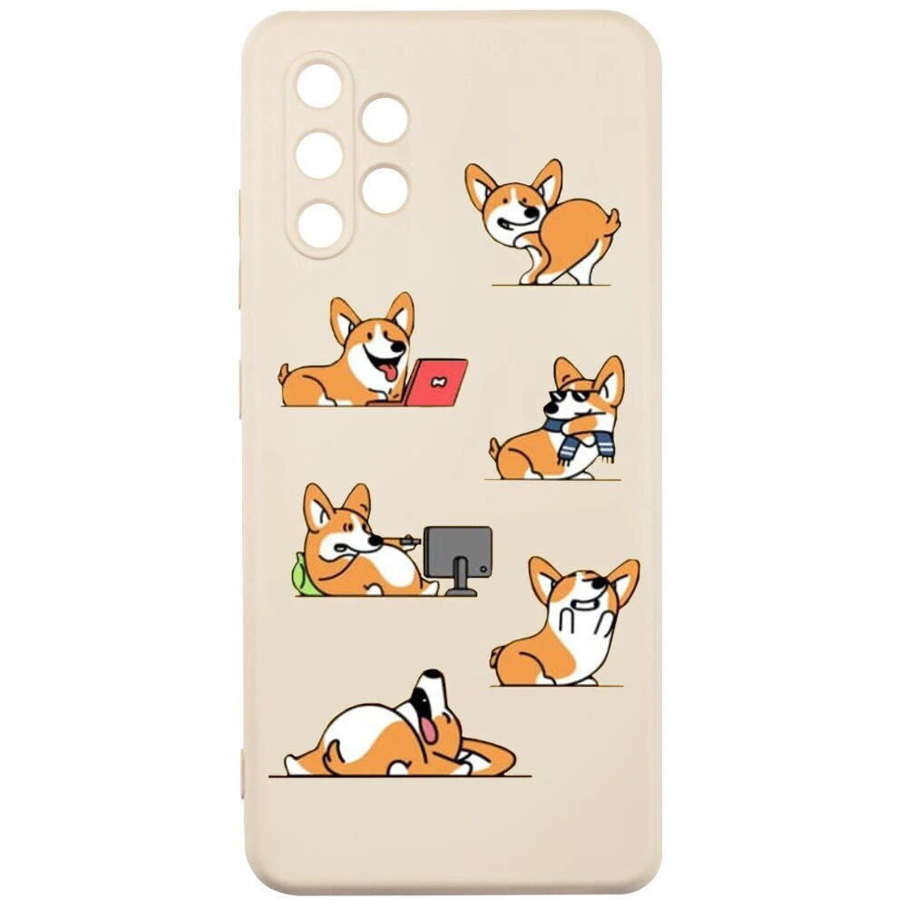 Чохол MiaMi Cartoon for Samsung A325 (A32-2021) Pink Sand Corgi