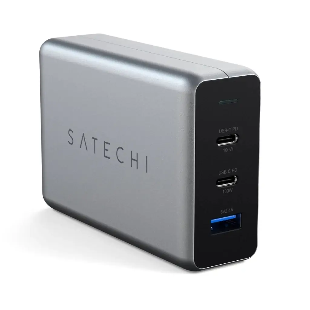 Мережевий ЗП Satechi 100W USB-C PD Compact GaN Charger Space Gray (ST-TC100GM-EU)