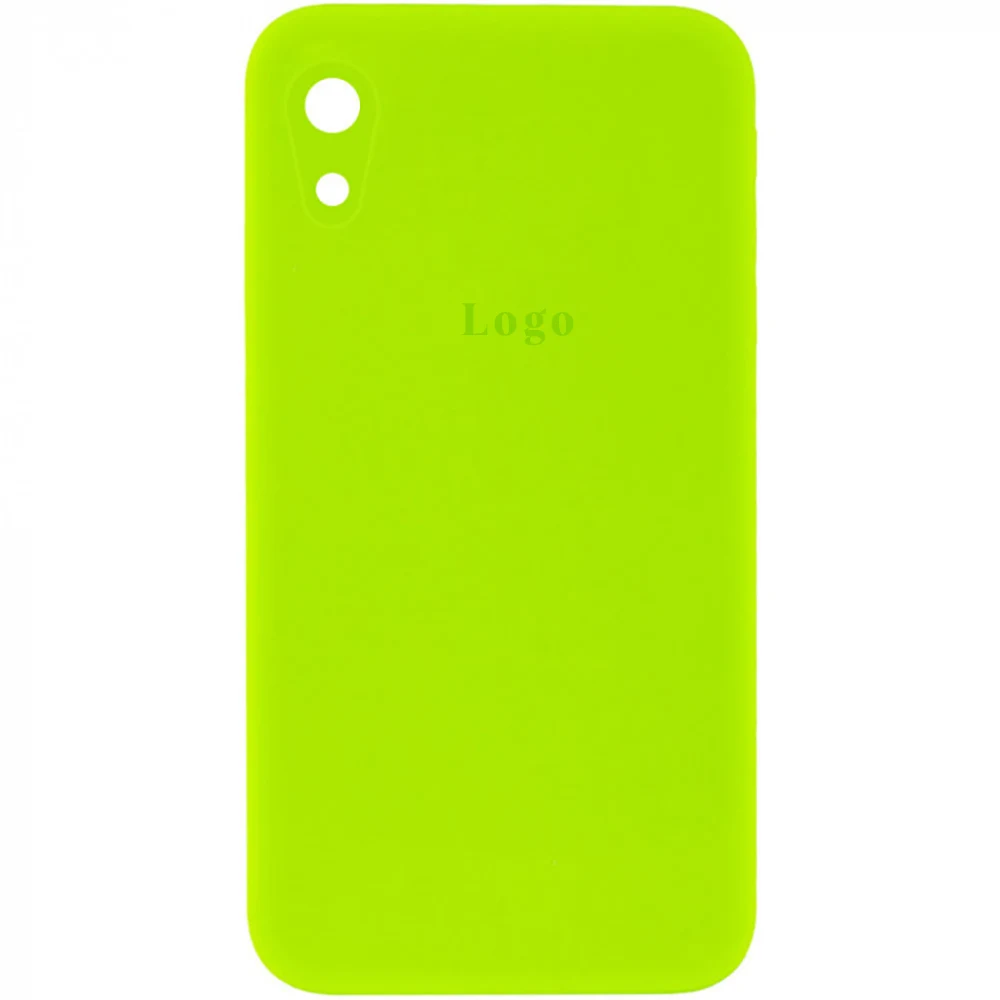 Чохол Silicone Case Square Full Camera Protective (AA) для Apple iPhone XR (Зелений/Neon Green)