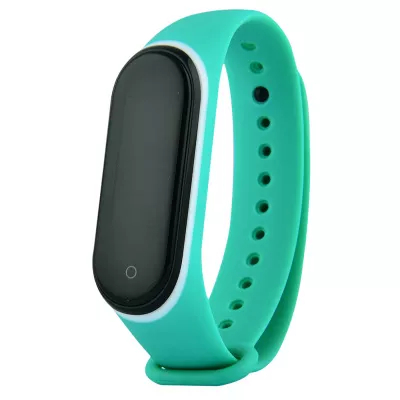 Ремінець Silicone Line Mi Band 3/4 (мятний/білий)