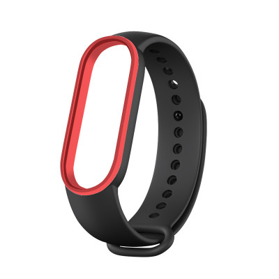 Силіконовий ремінець Line для Xiaomi Mi Band 6 - Black/Red