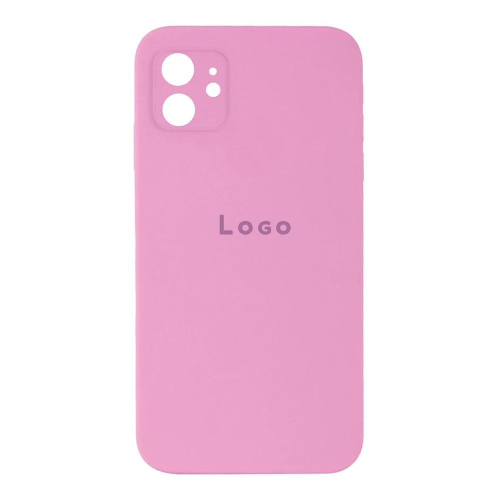 Чохол Silicone Case Square Full Camera Protective (AA) для Apple iPhone 11 (Рожевий/Light Pink)