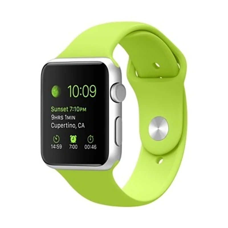 Силіконовий Ремінець для Apple Watch Sport Band 38/40mm (S/M&M/L) - (Зелений/Lime Green)