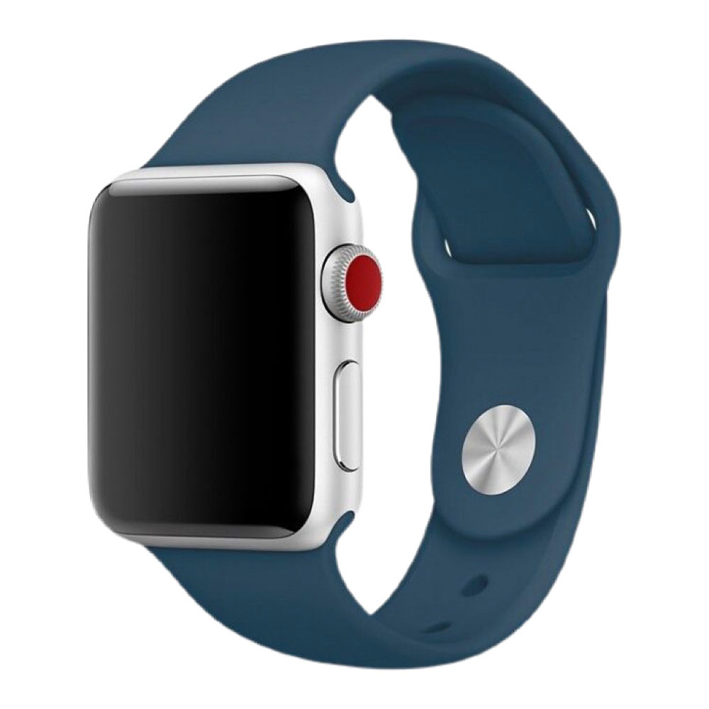 Силіконовий Ремінець для Apple Watch Sport Band 38/40mm (S/M&M/L) - (Синій/Cosmos Blue)