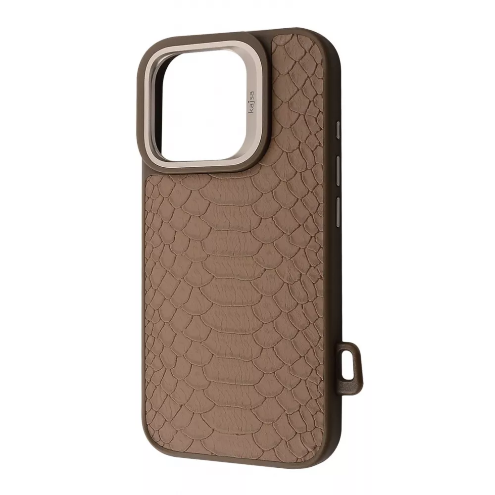 Чохол Kajsa Snake Pattern with Magnetic Ring iPhone 16 Pro Max (пустельний титан)