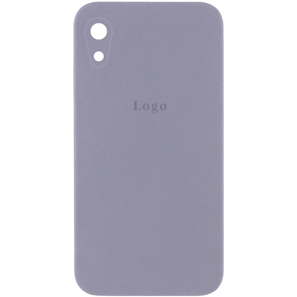 Чохол Silicone Case Square Full Camera Protective (AA) для Apple iPhone XR (Сірий/Lavender Gray)