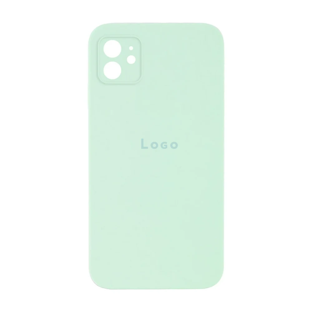 Чохол Silicone Case Square Full Camera Protective (AA) для Apple iPhone 11 (Бірюзов/Light Turquoise)