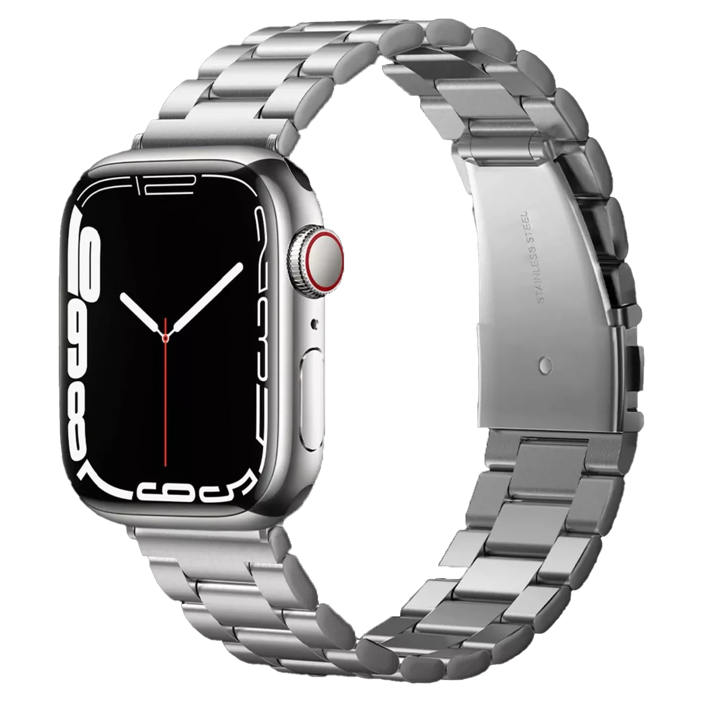 Ремінець металевий Hoco WA10 Grand series three-bead steel strap Apple Watch 42/44/45/49mm (Silver)