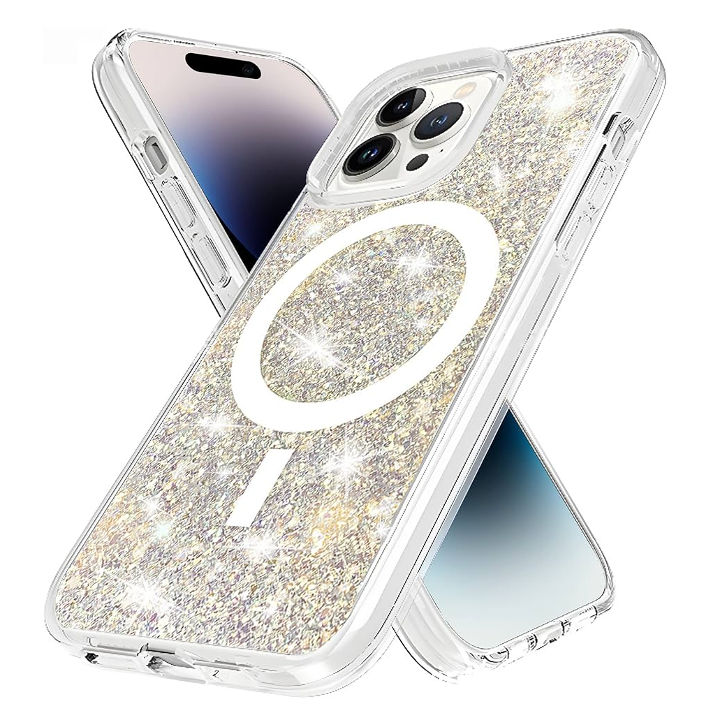 Чохол MaiKai Glitter Case with Magsafe для iPhone 14 Pro (White)