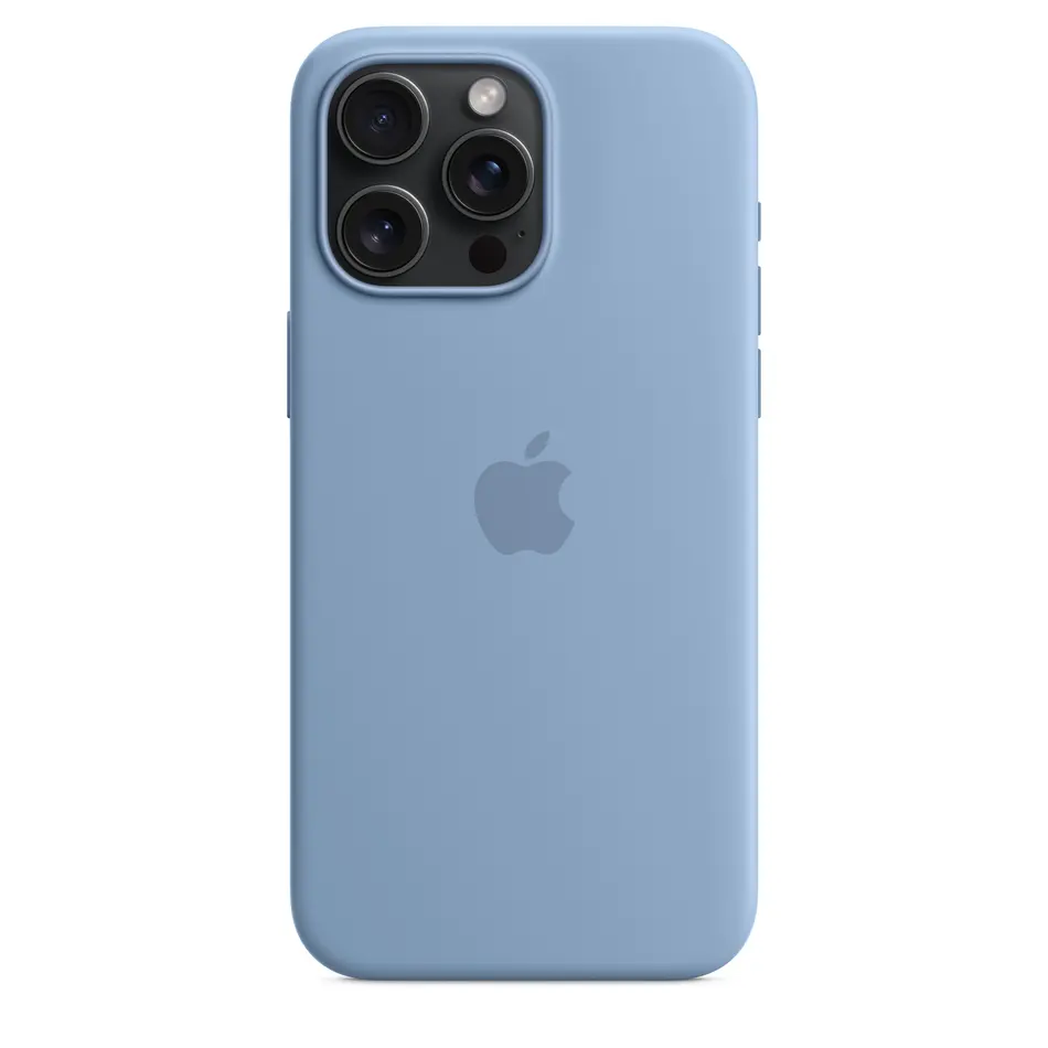 Чохол Silicone Case with MagSafe for iPhone 15 Pro Max, Light Blue (OEM)