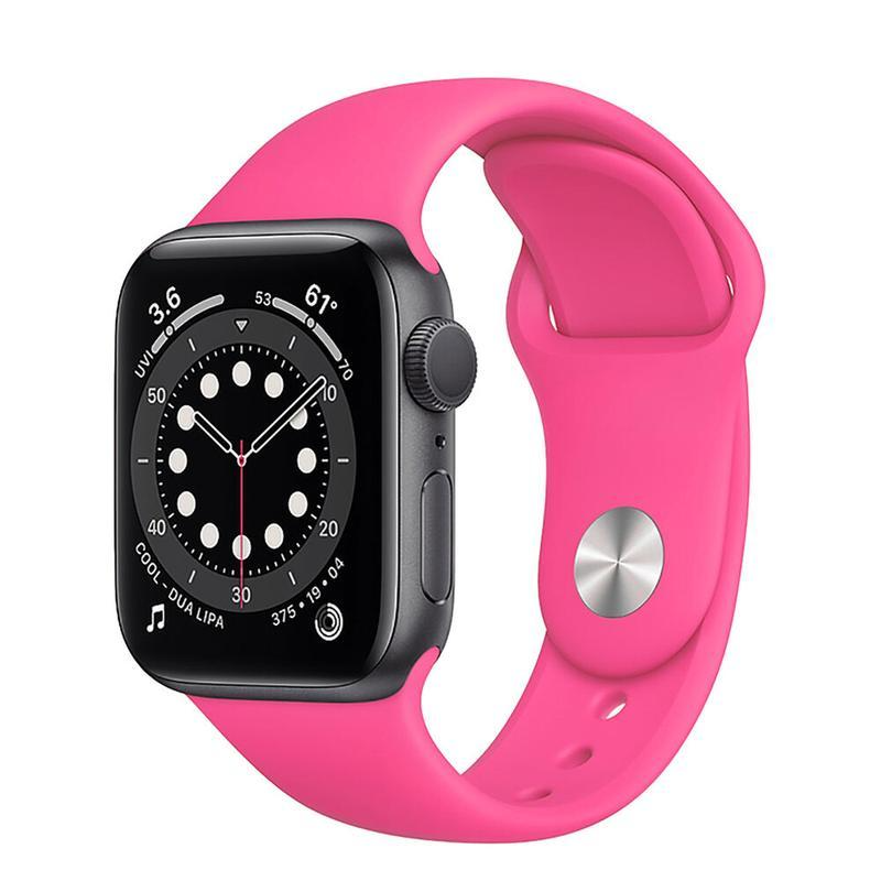 Силіконовий Ремінець для Apple Watch Sport Band 38/40mm (S/M & M/L) - (Рожевий / Barbie Pink)