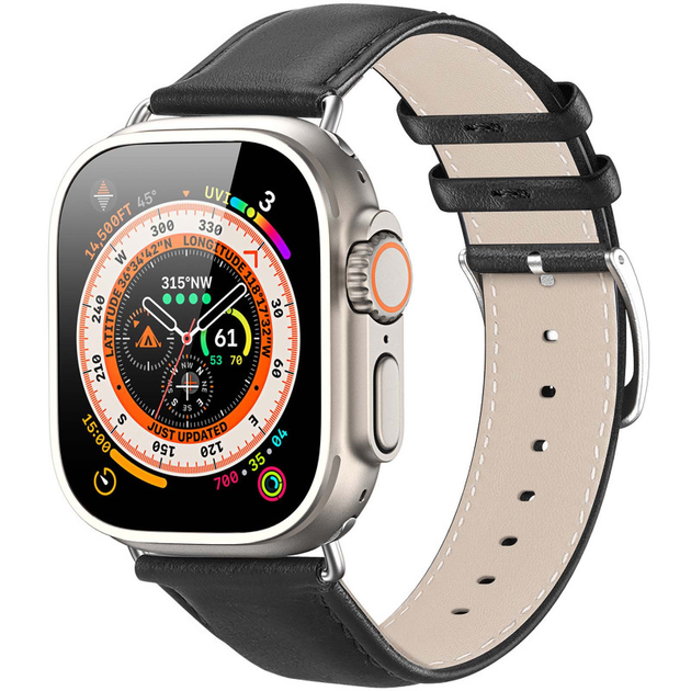 Ремінець Dux Ducis Leather Strap Classic для Apple Watch 42(ser.1-3)/44/45/46/49mm (Black)