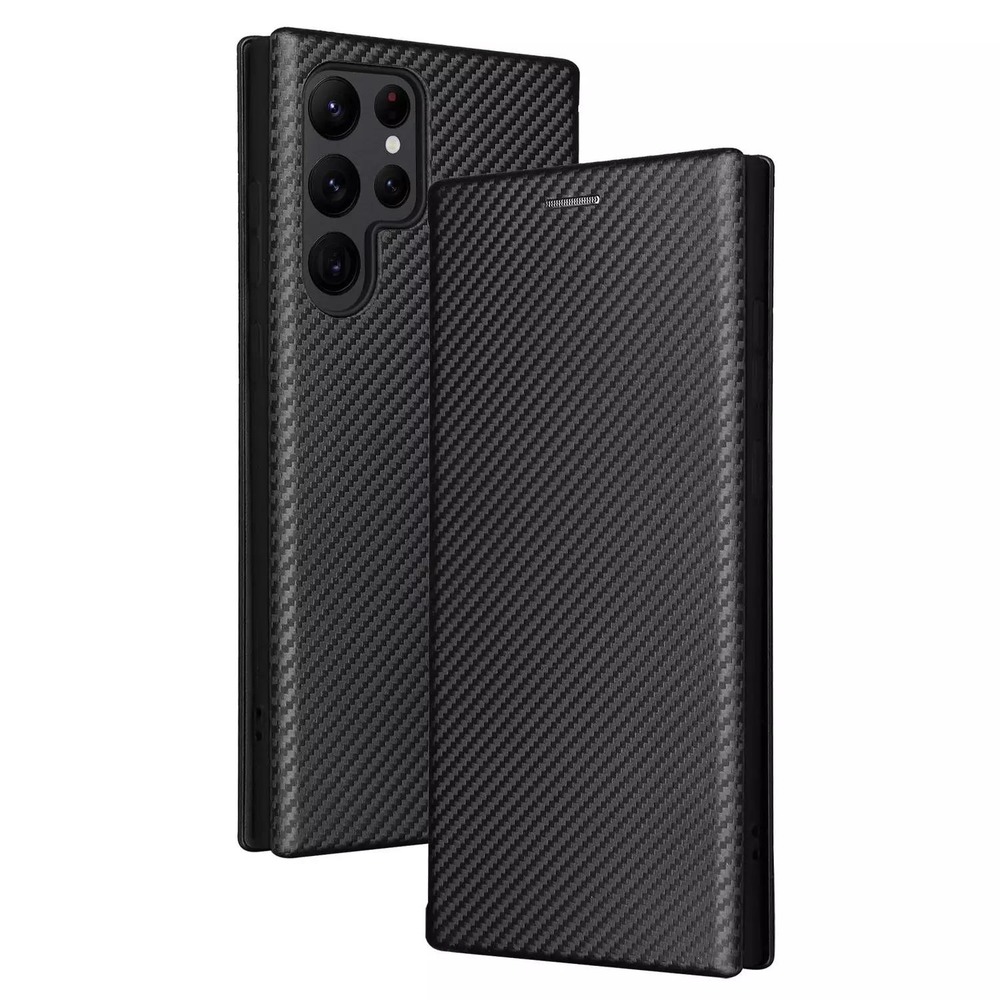 Чохол книжка для Samsung Galaxy S22 Ultra Anomaly Carbon Book Black (Чорний)