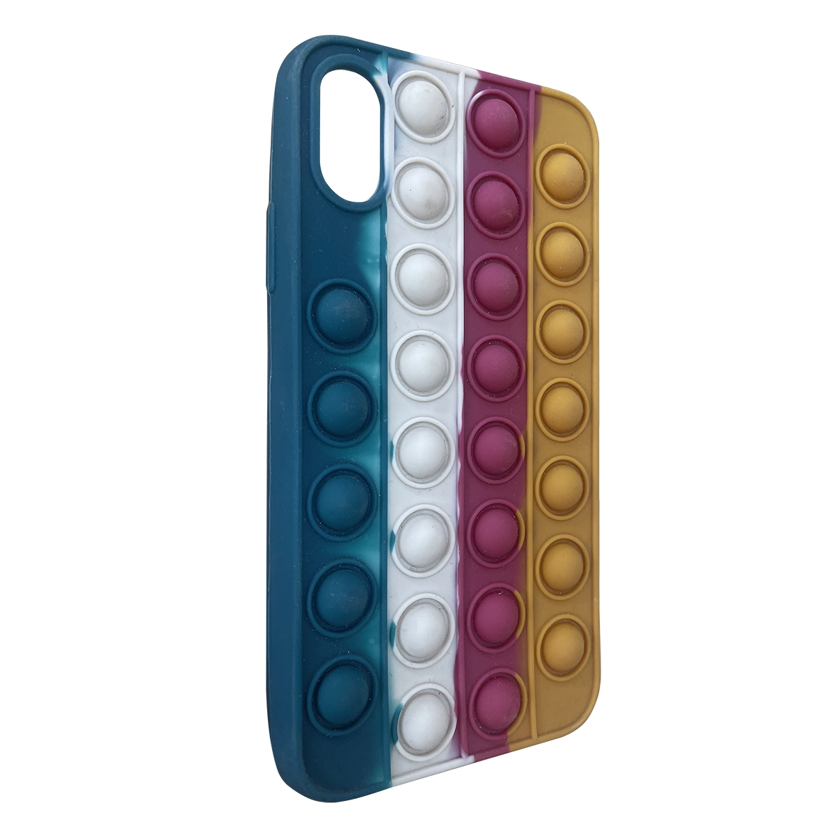 Чохол силіконовий 3-D - антістресс Pop it Bubble для iPhone X / XS (Cosmos Blue/Orange)