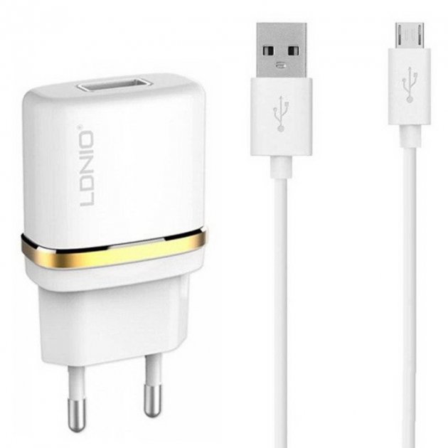 МЗП LDNIO (1A) USB + USB Cable MicroUSB (DL-AC50)