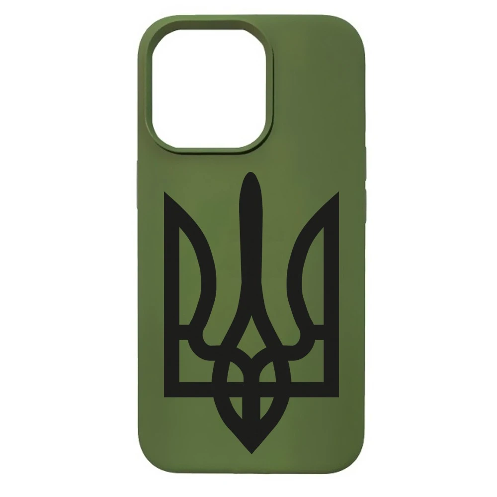 Чохол Avantis Silicone Case UA Edition iPhone 14 Army Green (Тризуб)