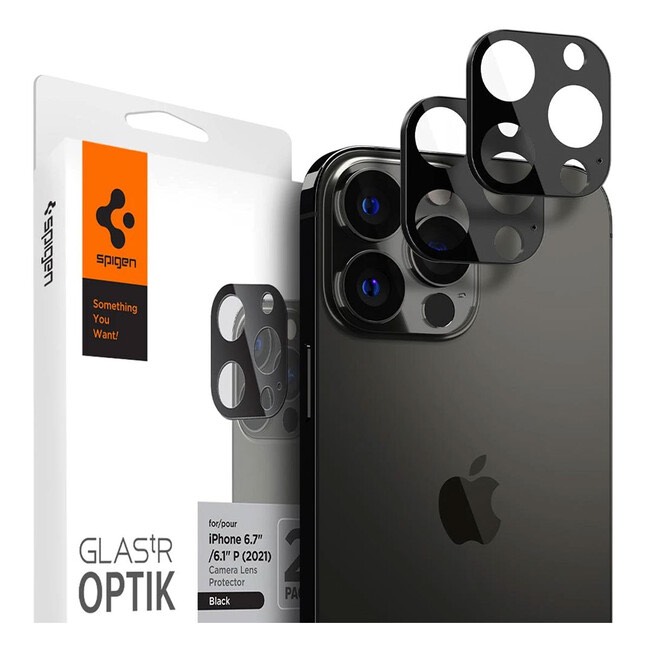 Захисне Скло для камери iPhone 13 Pro / iPhone 13 Pro Max Spigen Optik Lens Protector 2 Pack Graphit