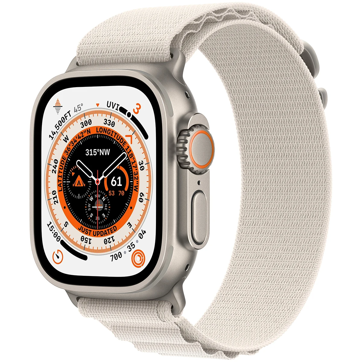 Смарт годинник Apple Watch Ultra GPS+Cellular, 49mm Titanium Case with Starlight Alpine Loop Small