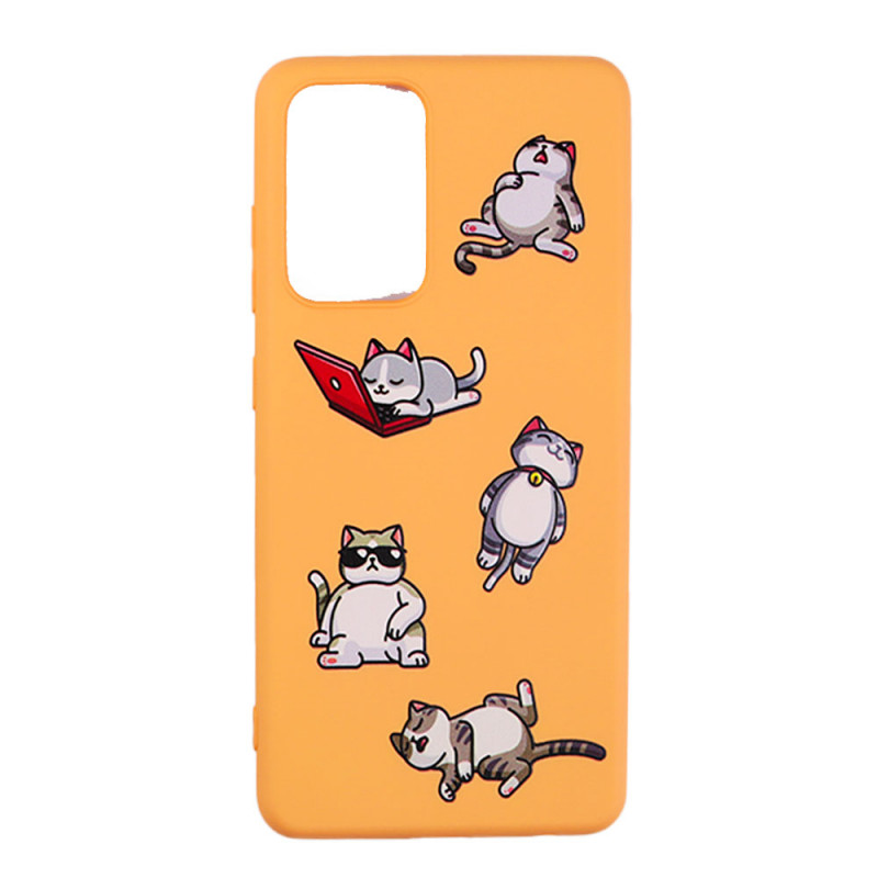 Чохол MiaMi Cartoon for Samsung A725 (A72-2021) Orange Lazy Cat