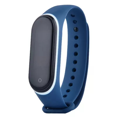 Ремінець Silicone Line Mi Band 3/4 (темно-синій/білий)