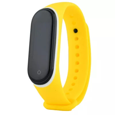 Ремінець Silicone Line Mi Band 3/4 (жовтий/білий)