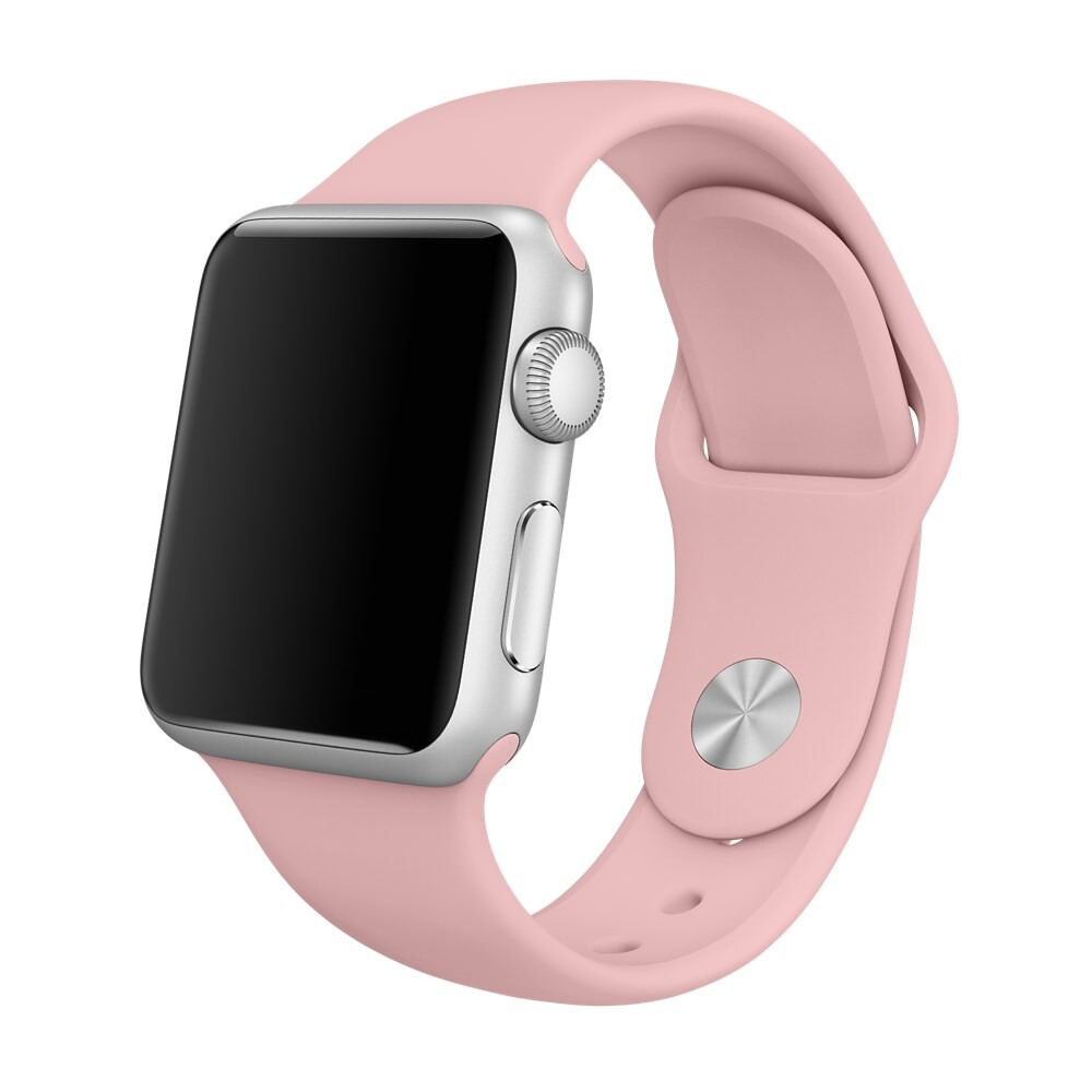 Силіконовий Ремінець для Apple Watch Sport Band 38/40mm (S/M&M/L) - (Рожевий/Pink)