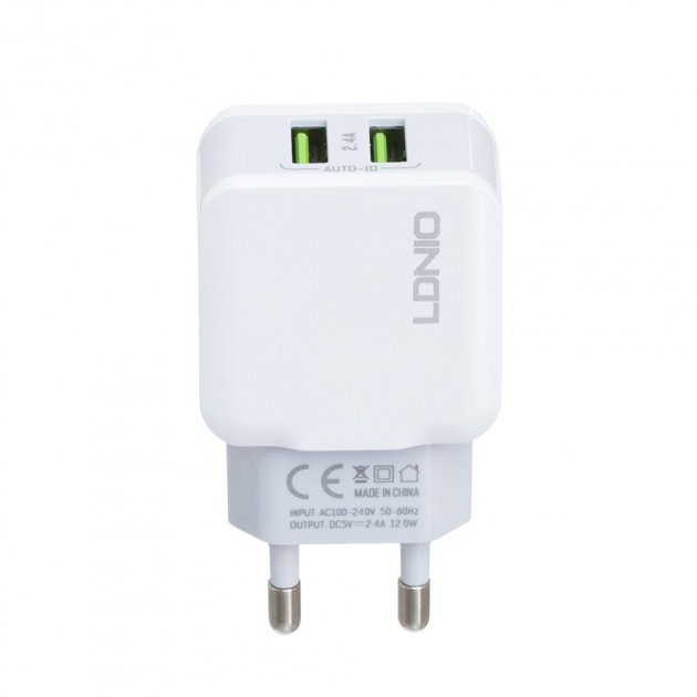 МЗП LDNIO (2.4A) 2USB white (DL-A2202)