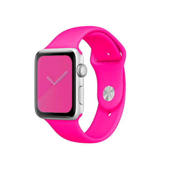 Силіконовий Ремінець для Apple Watch Sport Band 42/44mm (S/M & M/L) - (Рожевий / Barbie Pink)