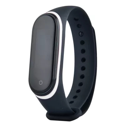 Ремінець Silicone Line Mi Band 3/4 (чорний/білий)