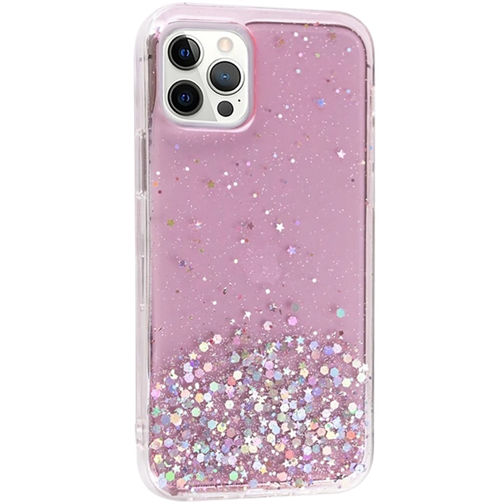 Чохол Star Glitter для Apple iPhone 12/12 Pro (прозорий/ліловий)