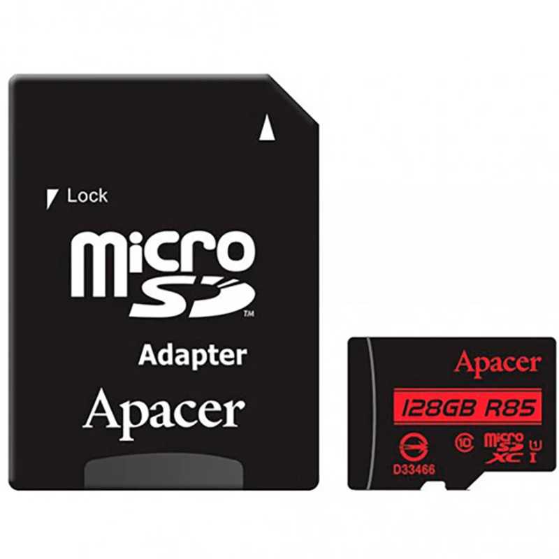 Картка пам'ятi APACER microSDHC 128GB UHS-I U1+adapter (R85MB/s)