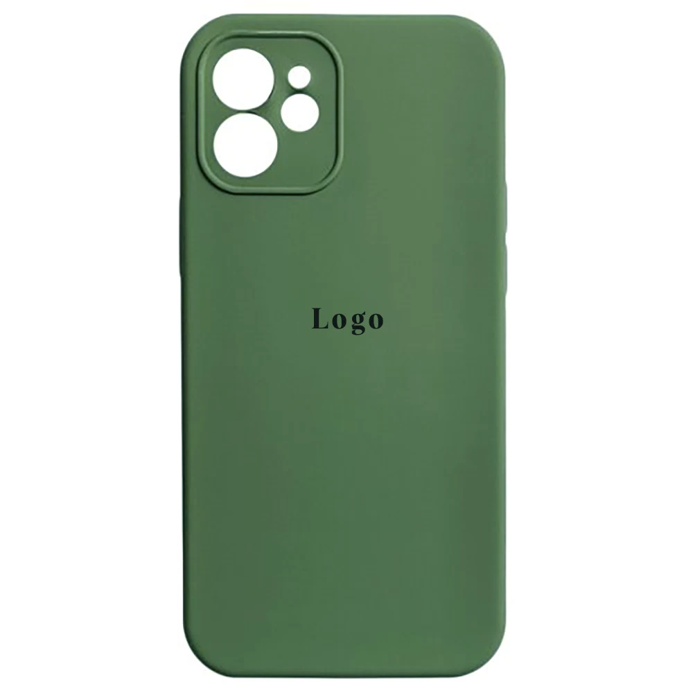 Чохол Silicone Case for iPhone 12 (With Camera Lens Protection) - Army Green