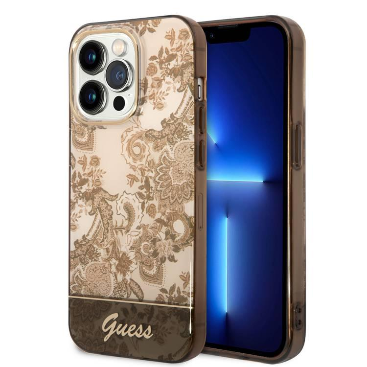 Чохол Guess PC/TPU IML Case With Double Layer Electroplated  For iPhone 14 Plus Ochre