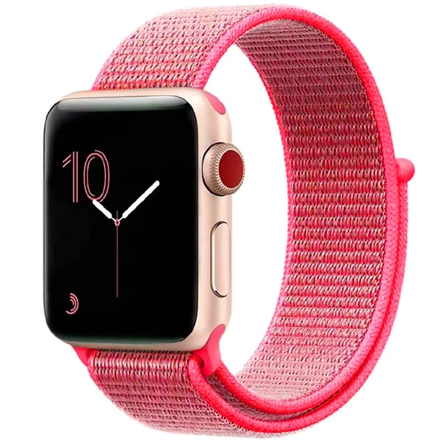 Ремінець Nylon для Apple Watch 42mm/44mm (Рожевий/Barbie Pink)