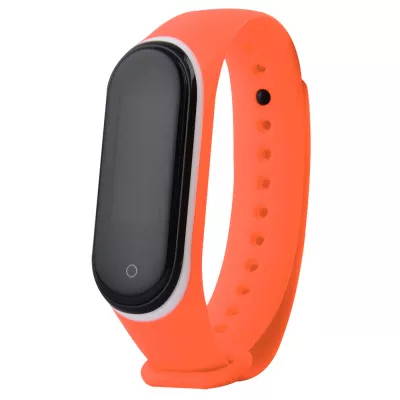 Ремінець Silicone Line Mi Band 3/4 (помаранчевий/білий)