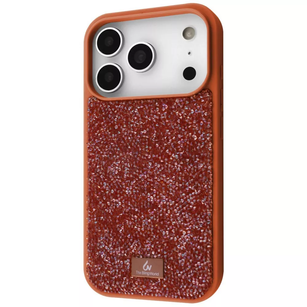 Чохол Bling World Rock Diamond (TPU) iPhone 17 Pro Max (помаранчевий)