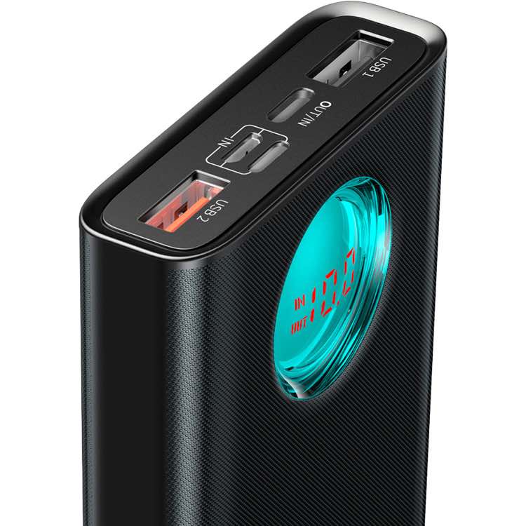 ПБ Baseus Amblight Digital Display 18W (PD3.0+QC3.0) 20000mAh (чорний)