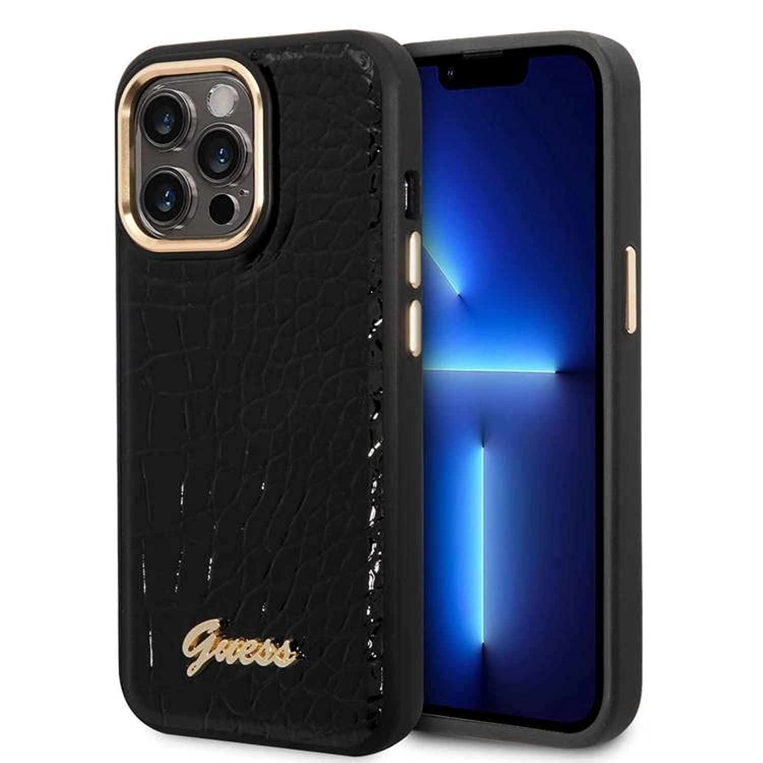 Чохол Guess Pu Croco Case With Metal Camera Outline For iPhone 14 Pro Max Black