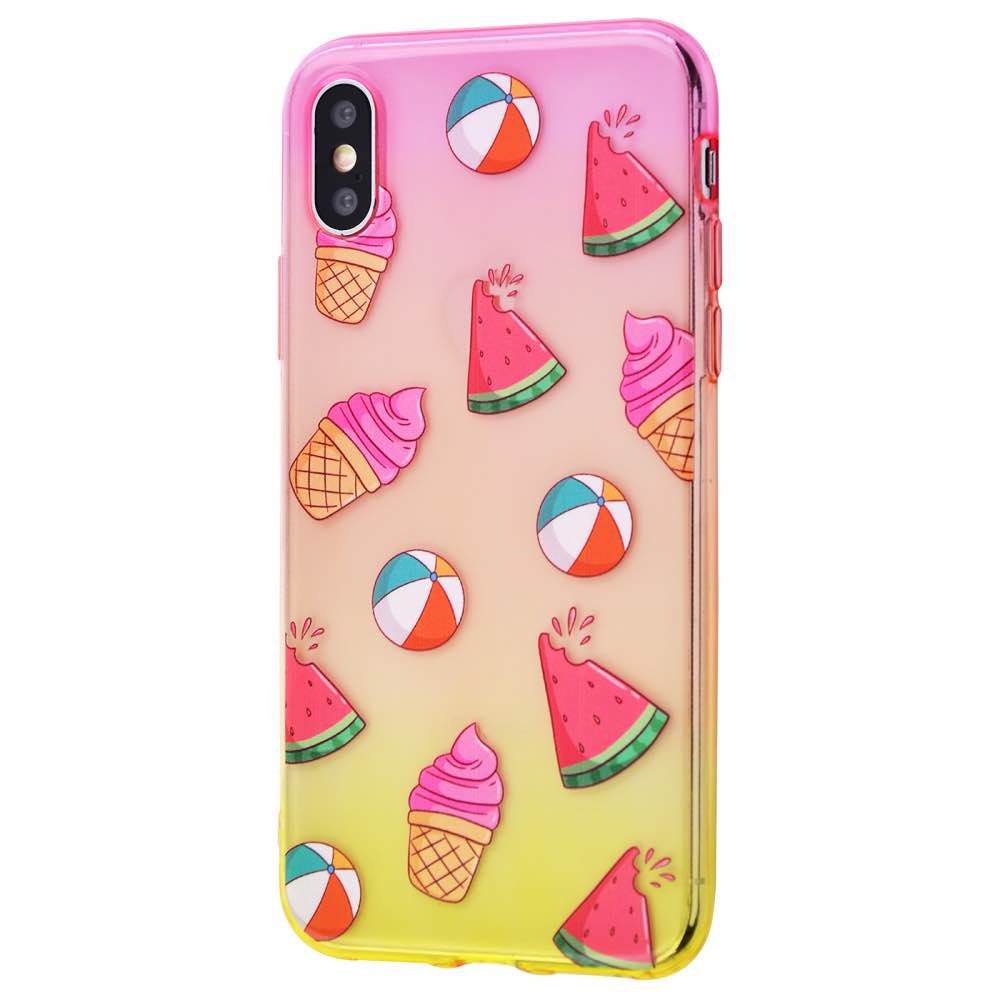 Чохол WAVE Sweet & Acid Case (TPU) iPhone X/XS (червоний/жовтий/кавун)