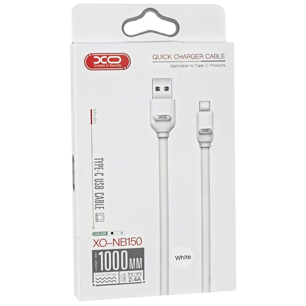 Кабель XO microUSB NB156 2.4A/1m White