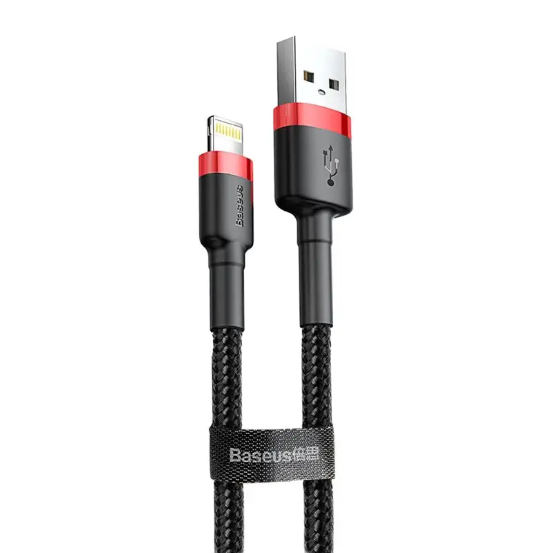 Кабель Baseus Cafule Lightning Cable 2A (3m) (червоний/чорний)