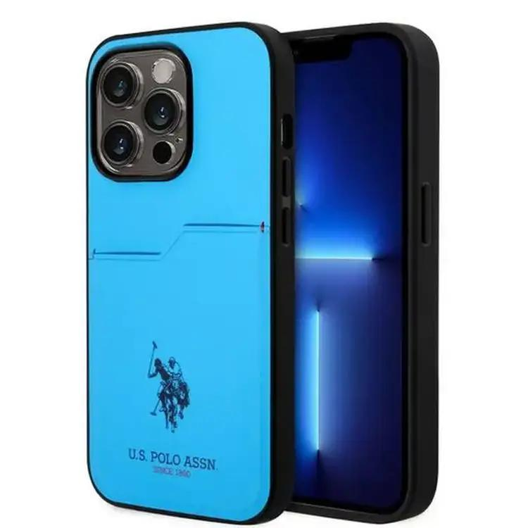 Чохол U.S.Polo Assn. PU Card Slot DH Hard Case for iPhone 14 Pro Blue