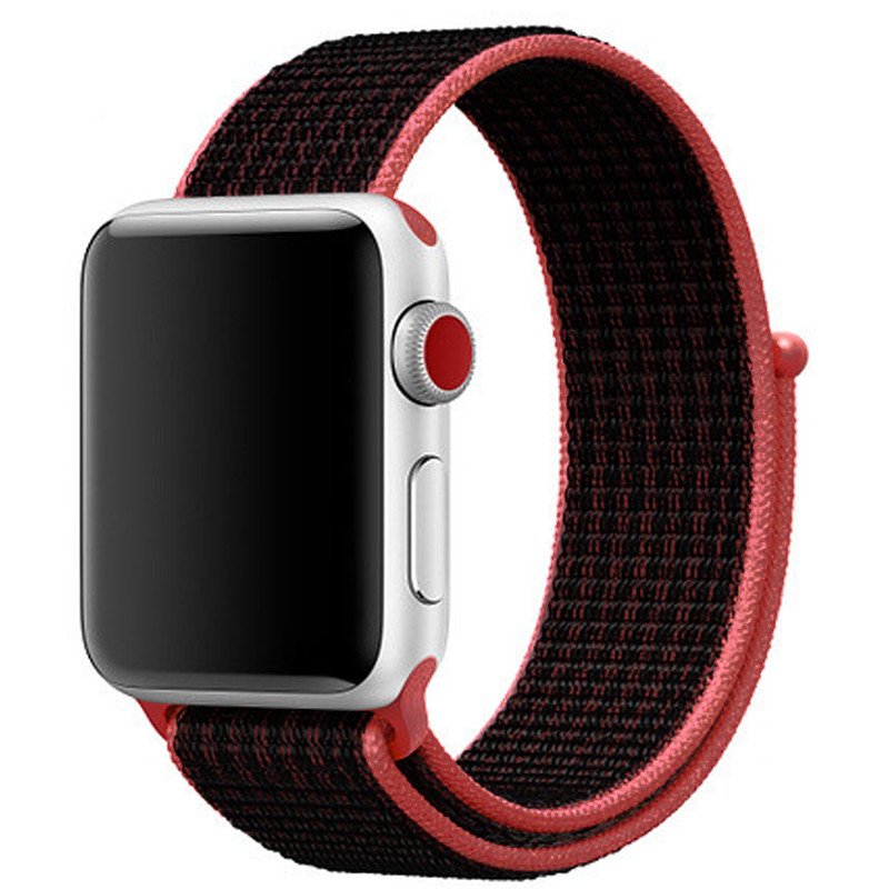 Ремінець Nylon для Apple Watch 42mm/44mm - Red Black