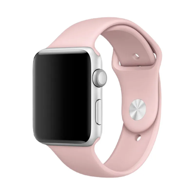 Силіконовий Ремінець для Apple Watch Sport Band 42/44mm (S/M & M/L) - (Рожевий / Pink Sand)